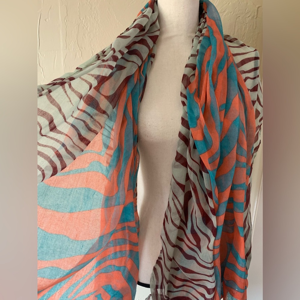 Colorful Zebra Print Scarf - Picture 2 of 4